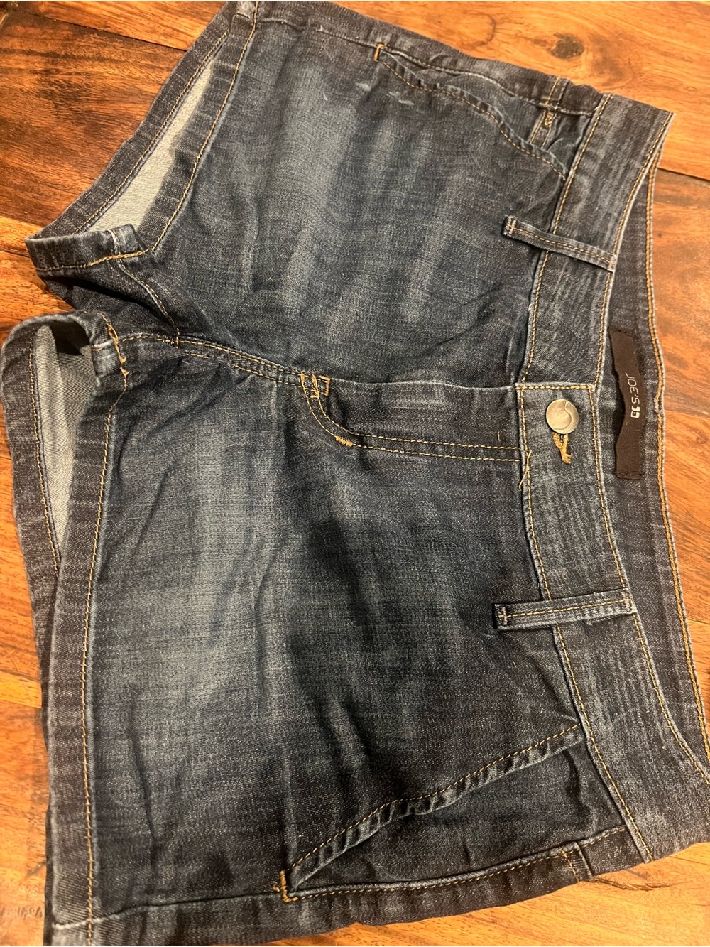 Joe's Jeans Dark Blue Denim Shorts with Contrast Stitching